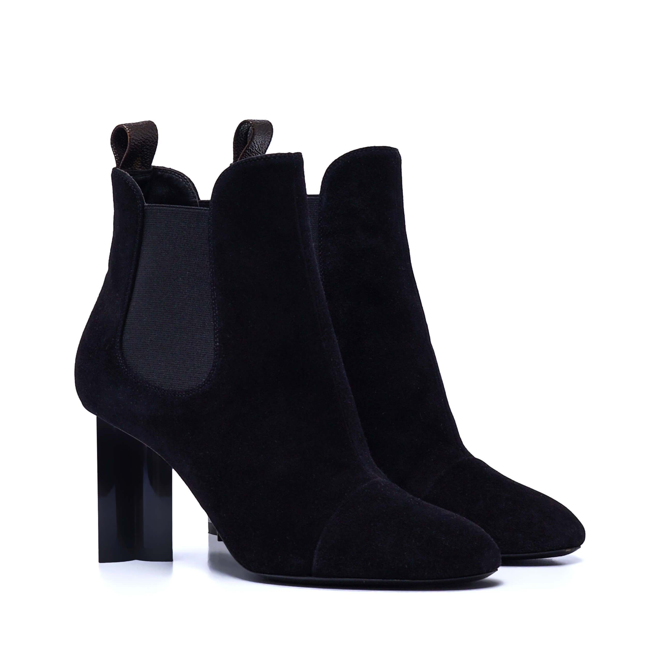 Louis Vuitton - Black Suede Uniform Ankle Boots / 38